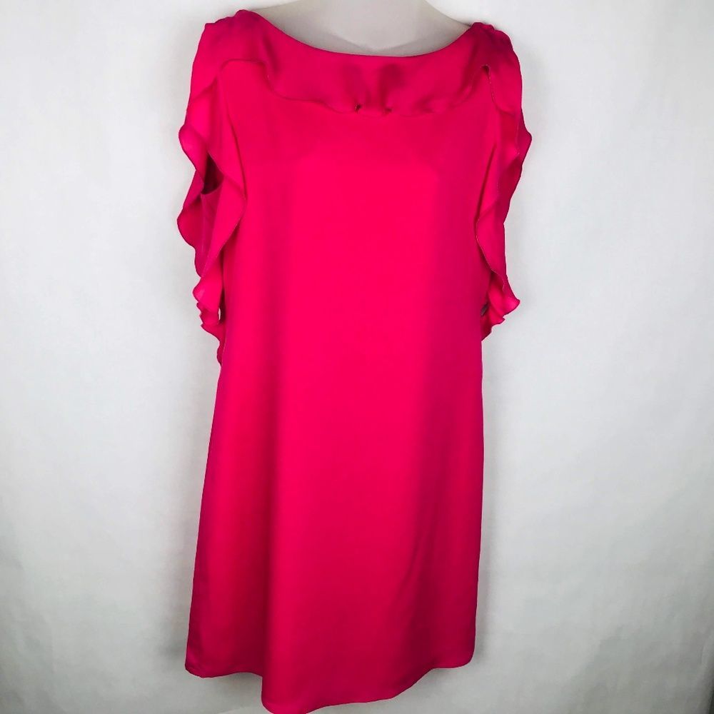 The Limited Pink Low Back Flowy Ruffle Dress
